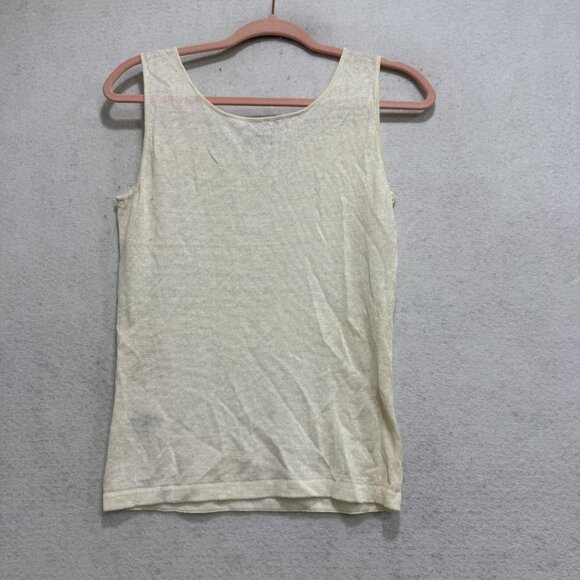 Lafayette 148 New York Tank Top Womens Small White 100% Linen Knit Sleeveless - Picture 7 of 8